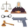 Enforcement agencies conceptual vector illustration of judge in robes