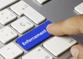 Enforcement - Inscription on Blue Keyboard Key Royalty Free Stock Photo