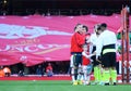 Arsenal and Sheffield United players shake hands