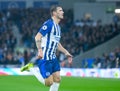 Pascal Gross of Brighton and Hove Albion celebrates goal