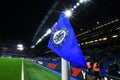 Chelsea FC crest on a corner flag