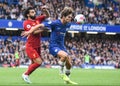 Mohamed Salah and Marcos Alonso Royalty Free Stock Photo