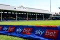General view of Craven Cottage with SkyBet Championship branding Royalty Free Stock Photo