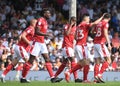 Lewis Grabban celebrates goal with teammates Royalty Free Stock Photo