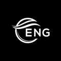 ENG letter logo design on black background. ENG creative circle letter logo concept. ENG letter design