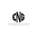 ENG letter logo design with polygon shape. ENG polygon and cube shape logo design. ENG hexagon vector logo template white and Royalty Free Stock Photo