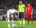 French FIFA Referee Clement Turpin and Harry Kane