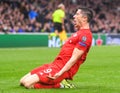 Robert Lewandowski celebrates a goal Royalty Free Stock Photo