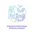 Engage in affectional physical contact blue gradient concept icon Royalty Free Stock Photo