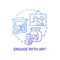 Engage with art concept icon