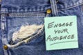 Engage audience marketing advertising strategy personal contact denim jeans