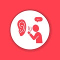 Engage in gossip black glyph icon. Insult, bad attitude concept. Sign for web page, mobile app, button