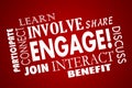 Engage Involve Participate Join Interact Collage Royalty Free Stock Photo