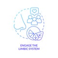 Engage limbic system blue gradient concept icon