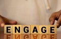 ENGAGE word made with building blocks