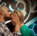 Engaged Young Couple Kissing Royalty Free Stock Photo