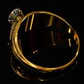 Engagement gold ring with jewelry gem.