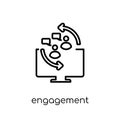 Engagement icon. Trendy modern flat linear vector Engagement icon on white background from thin line Technology collection Royalty Free Stock Photo