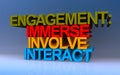 engagement immerse involve interact on blue