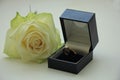 Engagement ring in box Royalty Free Stock Photo
