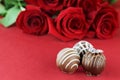 Engagement Ring and Chocolates Royalty Free Stock Photo