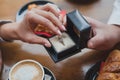 Engagement ring, marriage proposal, hands closeup Royalty Free Stock Photo