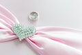 Engagement ring , Pink ribbon and dimon Heart Royalty Free Stock Photo