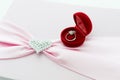 Engagement ring , Pink ribbon and dimon Heart Royalty Free Stock Photo