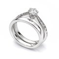 Engagement and Wedding Ring Set in White Gold