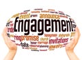 Engagement word cloud hand sphere concept