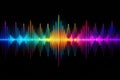 Engaging Audio Visualizer Dynamic Worms Eye View Waveform Animation for Music Royalty Free Stock Photo
