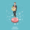 Engaging content marketing isometric flat vector concept. Royalty Free Stock Photo