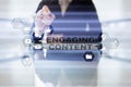 Engaging content on virtual screen. Digital marketing concept. Royalty Free Stock Photo
