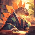 Intelligent Stegosaurus as Minister of Education Royalty Free Stock Photo
