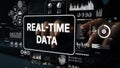 Engaging Graphic Depicting Real-Time Data Analysis With Futuristic User Interface and Analytical Metrics. Asymptotic Royalty Free Stock Photo