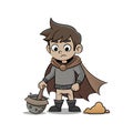 Engaging Leatherworking Illustration of a Cute Boy Royalty Free Stock Photo