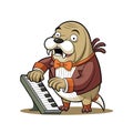 Walruss Fun Piano Playing Session Royalty Free Stock Photo