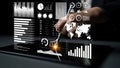 Modern Data Analytics Visuals with Hands Using a Stylus on Tablet Featuring Charts, Graphs, and World Map for Business Royalty Free Stock Photo