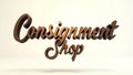 Engaging typography for a consignment shop display in a modern retail space Royalty Free Stock Photo