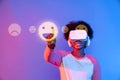 Engaging Virtual Reality Experience: User Interaction with Emotions through VR Technology for Feedback and Satisfaction Royalty Free Stock Photo