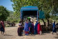 ENGARE SERO. TANZANIA - JANUARY 2020: Market Day in Indigenous Maasai in Traditional Village. Maasailand is the area in