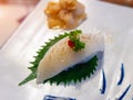 Engawa sushi or flatfish fin with rice Royalty Free Stock Photo