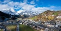 Engelberg, a Swiss Alps Resort, boasts Snowy Peaks and a quaint Alpine Town. Royalty Free Stock Photo