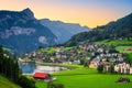 Engelberg, Switzerlan with Eugenisee Lake and alps Royalty Free Stock Photo