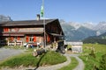 Farmhouse over Engelberg on the Swiss alps