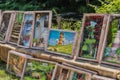Pictures sale on a garden market in Engelskirchen - Germany