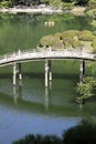 Engetsu bridge and south lake in Ritsurin garden Royalty Free Stock Photo