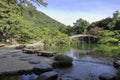 Engetsu bridge and south lake in Ritsurin garden Royalty Free Stock Photo