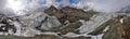 Engilchek glacier panorama Royalty Free Stock Photo