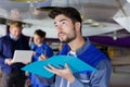 Engine airplane under heavy maintenance Royalty Free Stock Photo